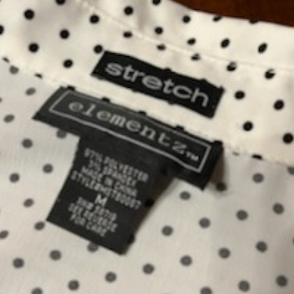 Very Pretty White and Black Polka Dot Blouse -M - Picture 7 of 16